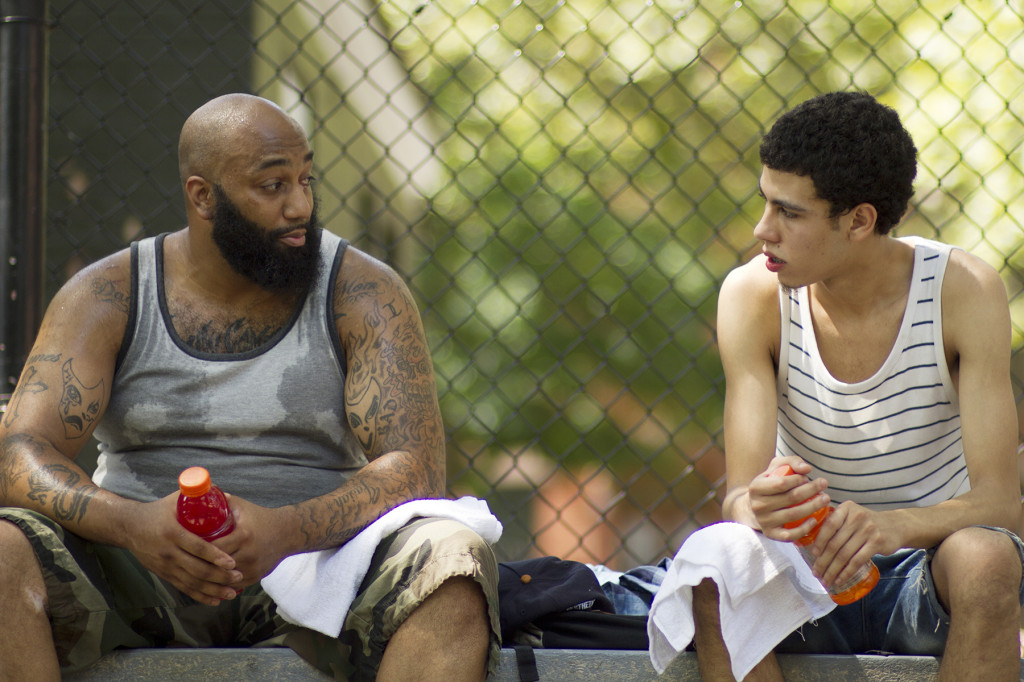 Primo (left) and John (right) talk business on the court; James 'Primo' Grant (left) and John Diaz (right) Image Credit: Nathan Fitch